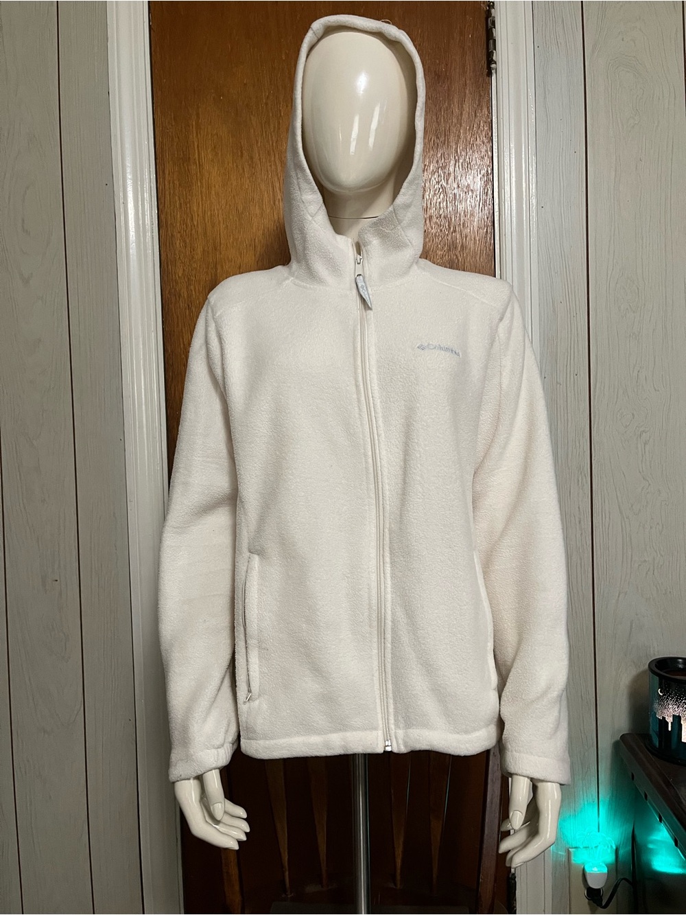Columbia Women's Cream Full-Zip Hooded Fleece Jacket